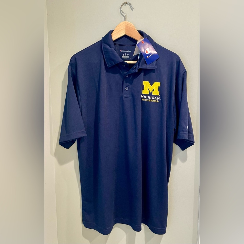 Michigan Wolverines Champion‎ Men’s Polo- Size Large- New with Tags